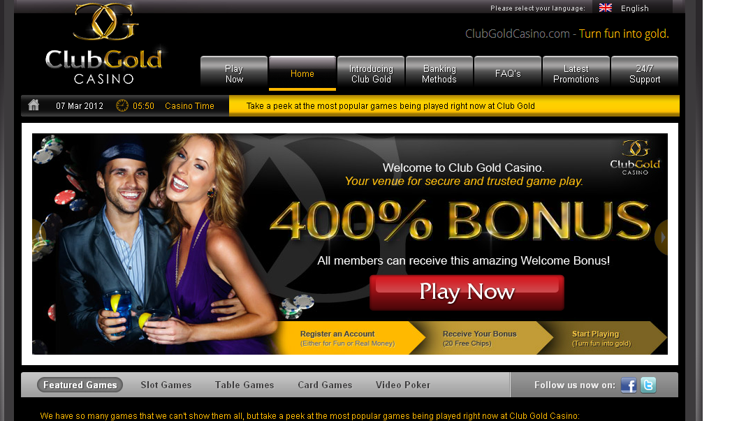 Club Gold Casino Bonus Senza Deposito